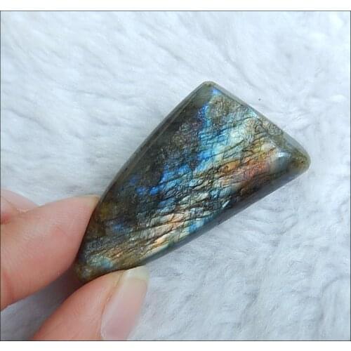 Fashion Natural Stone Labradorite Cabochon,48x25x13mm,22.3g Jewelry Birthday Gift Accessories
