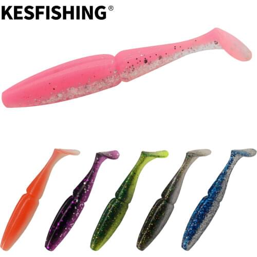 KESFISHING Soft Lures Shad Easy Shiner 50mm 70mm 1.2g 3.8g Leurre Souple Fishing Tackle Sea Fishing Jerkbait White