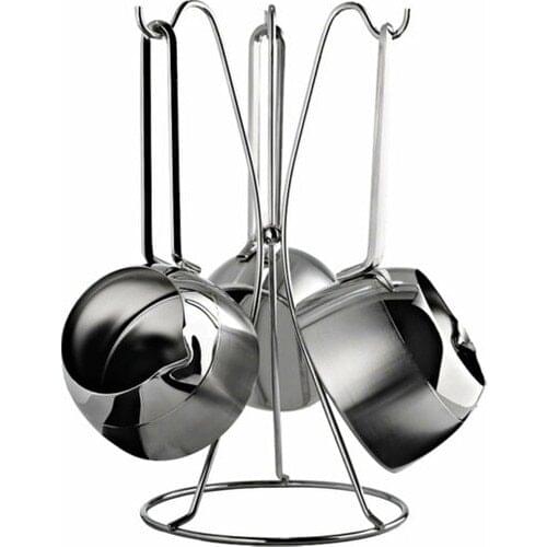 Emsan Robusta Coffee Pot Set 4 Piece 3 different size 200 ml 250 ml 400 ml stylish kitchen easy for offices clean steel