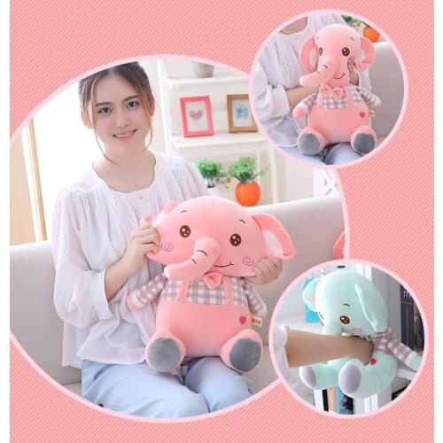 New 30/40/50cm plush lovely Elephant with tie Favorite Pillow Baby soothing doll good quality christmas festival gift for friend