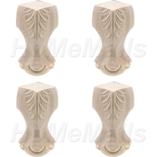 2/4 Pieces of Furniture Feet Wooden Feet TV Cabinet Table Bathroom Cabinet Furniture Cabinet Sofa Support Feet Carved Feet