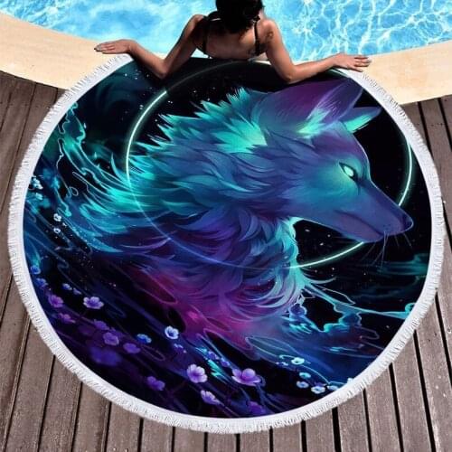 Wolf bear animal pattern strandlaken Towel Towel beach Bath towel Beach mat beach towel microfiber towel miraculous Beach towel