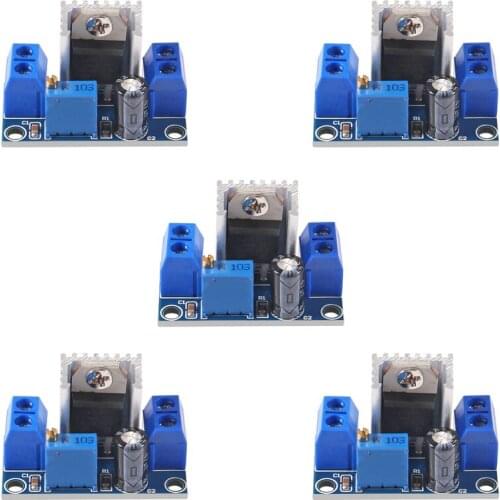 5pcs LM317 DC-DC Converter Buck Step Down Circuit Board Module Linear Regulator LM317 Adjustable Voltage Regulator Power Supply