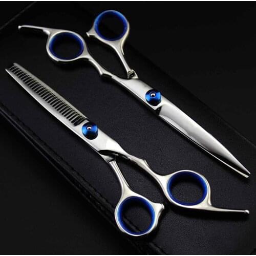 Professional Japan 440c 6cr13 6 inch cut hair scissors set thinning shears cutting barber hairdressing scissors Free shipping