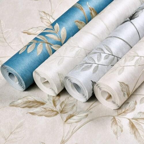 Simple European-Style Fine-Pressed Non-Woven Wallpaper Warm Bedroom 3D Living Room Television Background Wall Wallpaper Home