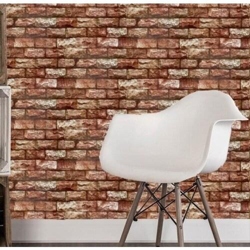Peel And Stick Contact Paper Red Brick Faux Stone Remvable Wallpaper Sticker For Walls Counters Home Decor