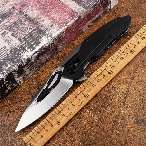Eafengrow ZT 0999 folding knife ZT0999 D2 steel carbon fiber CNC blade G10 handle camping hunting outdoor EDC tool knife