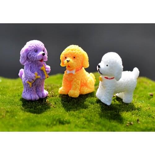 Resin cute puppy/dog/Poodle model home animal figurines Toys miniatures/terrarium mini fairy garden DIY accessories ornaments
