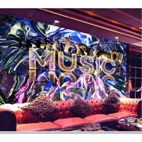 Papel de parede Cool fashion bar ktv music nightclub Dance studio abstract 3d wallpaper mural living room bedroom wall decor