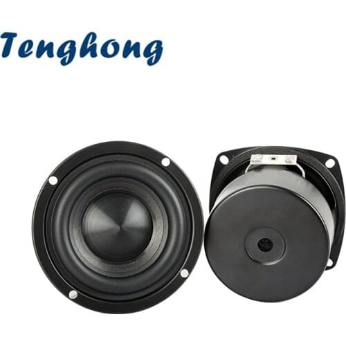 Tenghong 2Pcs 3 Inch Woofer HIFI Bass Speaker 4Ohm 8Ohm 25W Portable Cap Bass Unit Bookshlef Subwoofer Home Theater Loudspeaker