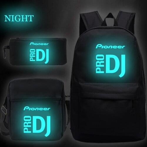 Canvas Pioneer Pro Dj Luminous Backpack Boys Girls 3Pcs Bookbags High Quality Book Rucksack School Bag Daily Knapsack Mochila