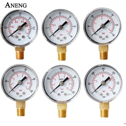 Accuracy Class 2.5% Pressure Gauge 40mm DIAL PRESSURE 1/8" BSPT Vertical 15,30,60.100,160 200, 300 PSI & Bar