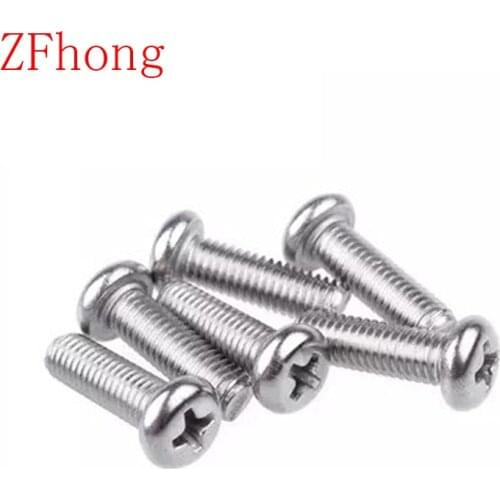 1000pcs M1 M1.2 M1.4 M1.6 M2 stainless steel phillips round pan head machine screw