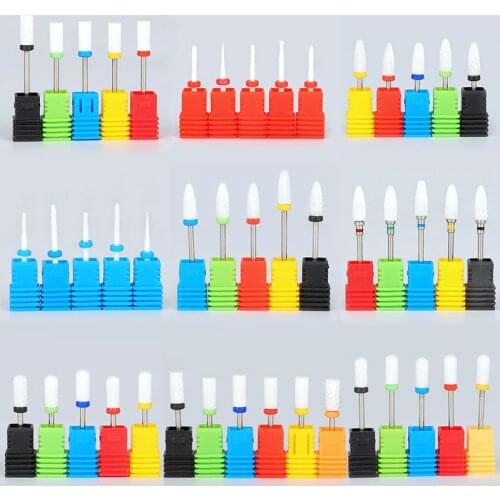 3/32" Ceramic Nail Drill Bit For Electric Machine Milling Cutter For Manicure Pedicure Files Reinforce Nail Art Polishing Remove