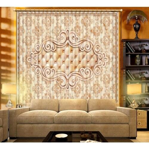 For the living room bedroom 3D blinds curtain finished products custom European relief pattern curtain blackout curtain
