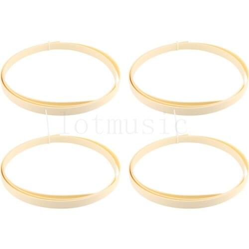 4 Pcs Guitar Binding Purfling Strips ABS Guitar Parts Accessories for Luthier Supplies 5 Feet 15mm Cream Ivory
