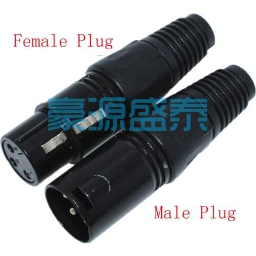 5Pair/Lot XLR Audio Male/Female Plug Connector 3-Poles 3Pin Plastic MIC Adapter For Microphone