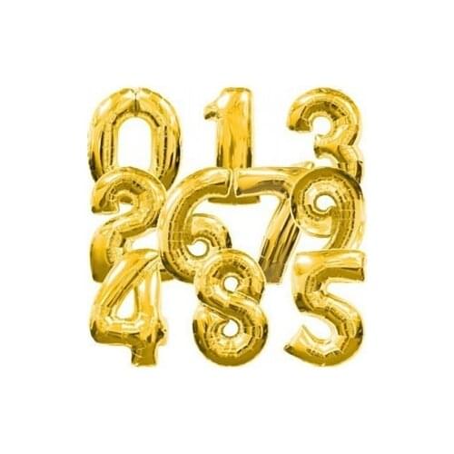 50pcs/lots wholesales 32 inch ( 85cm) Big size foil number balloon Party balloon Wedding balloon ,gold color Free delivery