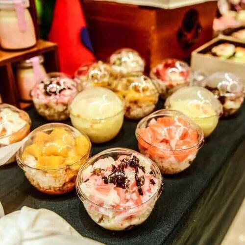 50pcs Transparent disposable round pudding plastic cup 140ml ice cream jelly dessert decor cup party favor kitchen accessories