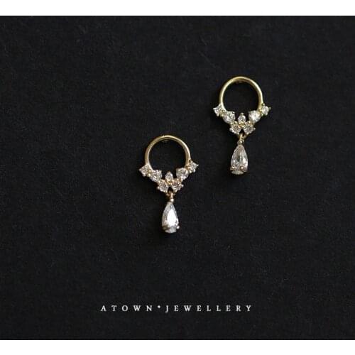 925 Sterling Silver Earrings For Women Set Tassel Gold Crystal Zircon French Fashion Wedding Jewelry INEFFA Anti-Allergic Design