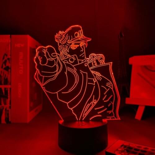 Anime Lamp JoJo Bizarre Adventure Anime Figures Jotaro Kujo Manga Led Light Fixture Childrens Room