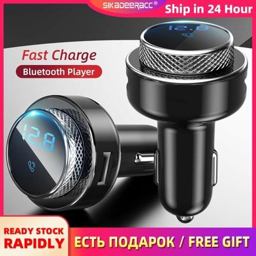 QC3.0 Car Charger Bluetooth 5.0 Player Fast Charge Voltage Monitoring Handsfree Universal Adapter For iPhone 11 Pro Max Tablet