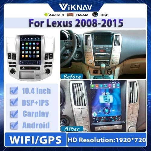 Android glare blue screen 10.4 inch car GPS navigation multimedia player for Lexus2008-2015 car multimedia player