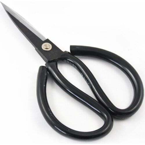 Free shipping 200mm length wangwuquan carbon steel household scissors with rubber coated handle high quality strong shear