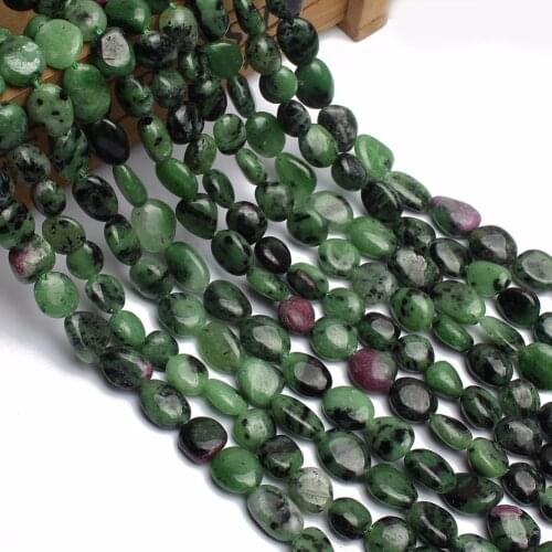 8-10mm irregular natural genuine epidote rubys zoisite beads for jewelry making 15inches natural stone beads diy bracelet