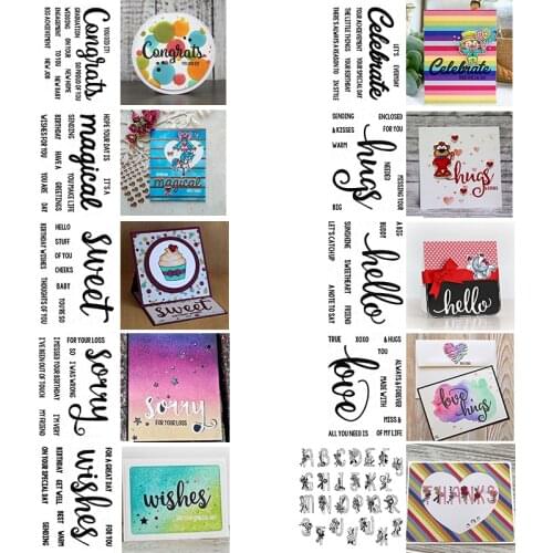 Clear Transparent Stamp Bold Cursive Happy Words Congrates Celebrates A-Z Alphabets DIY Scrapbooking 2020 New