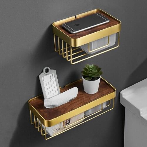 Bathroom Paper Holder Brush Gold Bath Paper Roll Holder Tissue Holder Box Rack Toilet Paper Holder Aluminium Bathroom hardware