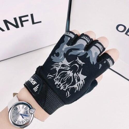 Children Half-Finger Gloves Boys Girls Writing Kids Cycling Outdoor Sports Skateboard Gloves Non-Slip Wearproof Protective Hand