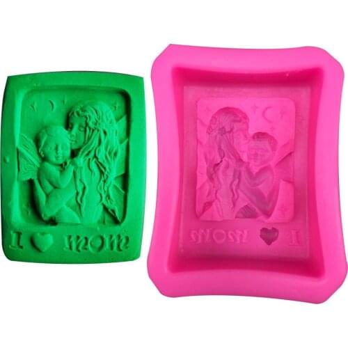 DIY Angel love mom silicone soap mold fondant cake decoration cartoon cooking tools West Point decorating tools F0418