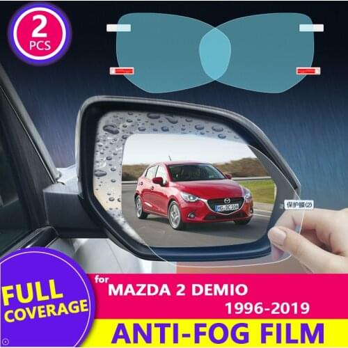 For Mazda 2 Demio 1996-2019 (DW / DY / DE / DJ) Rearview Mirror Film HD Anti-Fog Rainproof Auto Mirror Sticker Car Accessories