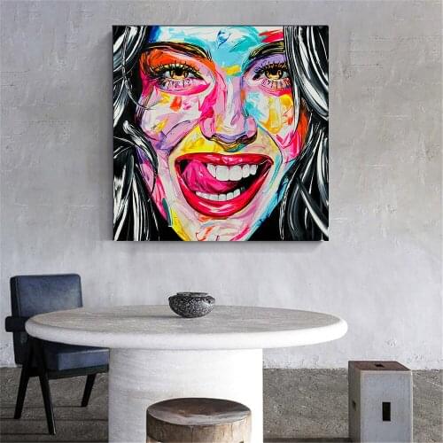 Graffiti Woman Portrait Painting Poster Print Nordic Modern Home Room Wall Art Decoration Canvas Frameless Wall Painting