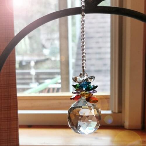 H&D 40mm Chakra Chandelier Crystal Ball Prism Suncatcher Rainbow Maker Collection Window Hanging Ornament Home Garden Decor Gift