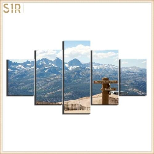 HD 5 Pieces Scenic Snow-capped and Lakes Pictures Posters Wall Art Home Decor for Living Room Painting Wall Art Anime Poster