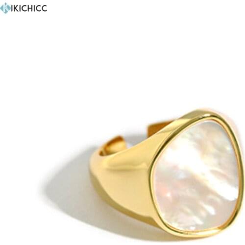 Kikichicc 100% 925 Sterling Silver Gold Geometric Irregular Resizable Rings Women Fashion Luxury Jewelry For Women Rock Punk