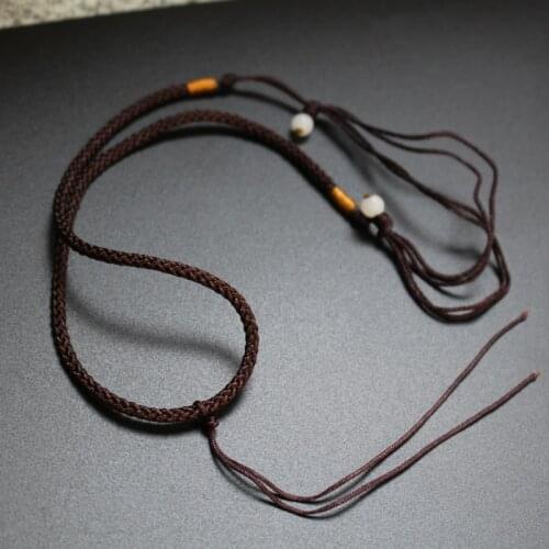 10Pcs/Lot Chinese Traditional Nylon Simply Pendant Cord Rope with Beads Brown Color for Necklace
