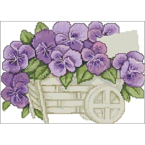 Beautiful pansy patterns Counted Cross Stitch 11CT 14CT 18CT DIY Chinese Cross Stitch Kits Embroidery Needlework Sets