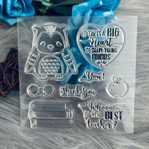 Owl book glasses with word Transparent Silicone Rubber Clear Stamps c Scrapbooking/DIY album