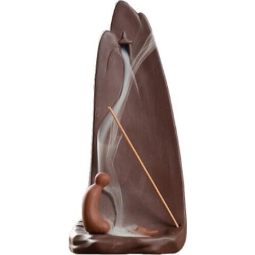 Creative Ceramic Mountain Incense Burner Smoke Waterfall Incense Burner Indoor Decoration Back Candle Holder
