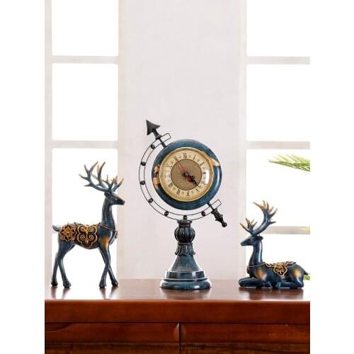 European-style creative home living room office study desktop globe clock ornaments