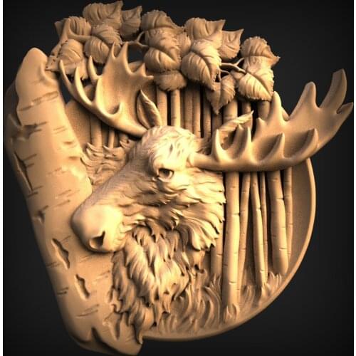 Animal decor round plate 3D STL Model for CNC Router Carving Machine Artcam aspire_Animal round decoration