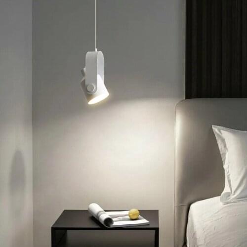 Living room chandeliers Bedroom modern LED chandelier bar counter wrought iron single head modern bedside Chandelier for bedroom