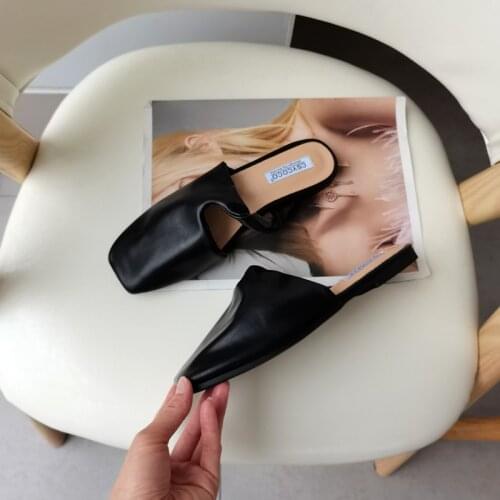 New Arrival Womens Mules for 2021 Summer Solid Cuts Out Female Shoes Breathable Soft Soled Females Sandals Closed Toe Sandals