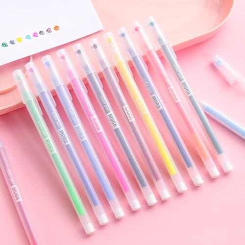 6/10/12 Rainbow Color Gel Pens Set for Writing Marker Drawing Transparent Design Office School Student Supplies F6127