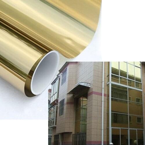 Window Film 50x300cm Gold&silver Glass Self-adhesive Film Office Home Residential One-way Privacy Film Summer Solar Protect