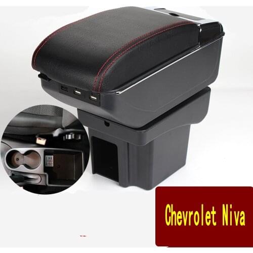 For Chevrolet Niva armrest box armrest universal car center console modification accessories double raised with USB