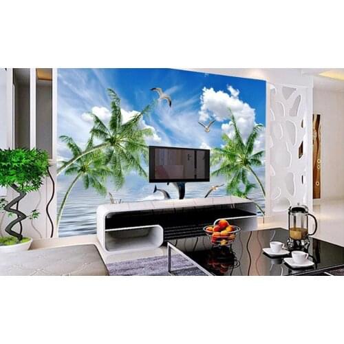 Custom 3D photo wallpaper Sea view dolphins 3D Living Room bedroom TV Backdrop Mural Three-dimensional background wall